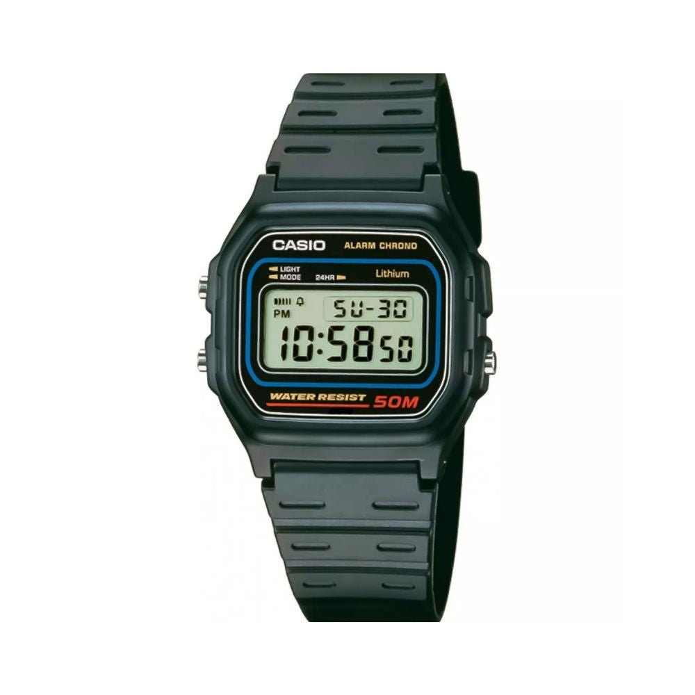 Casio Vintage Digital Black Resin Belt Watch W-59-1VQ