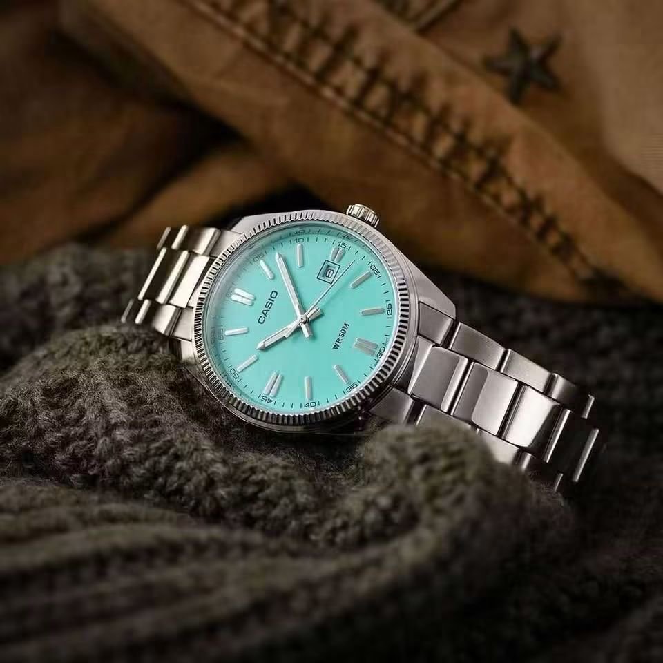 Casio Enticer Date Chain Watch MTP-1302PD-2A2VE - Image 2