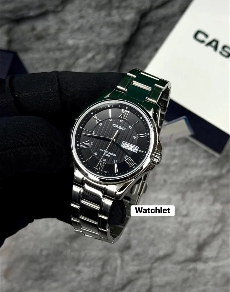 Casio Enticer Day Date Chain Watch MTP-1384D-1AVDF - Image 3
