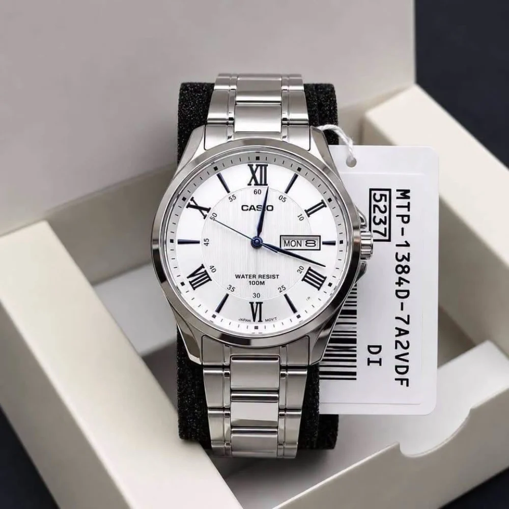 Casio Enticer Day Date Chain Watch MTP-1384D-7A2VDF - Image 2